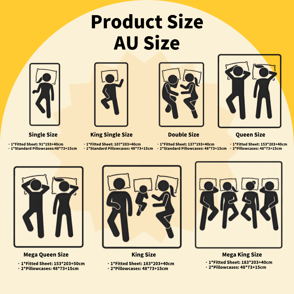 Amor 1000TC Premium 100% Egyptian Cotton 1 Fitted Sheet 2 Pillowcases Sets