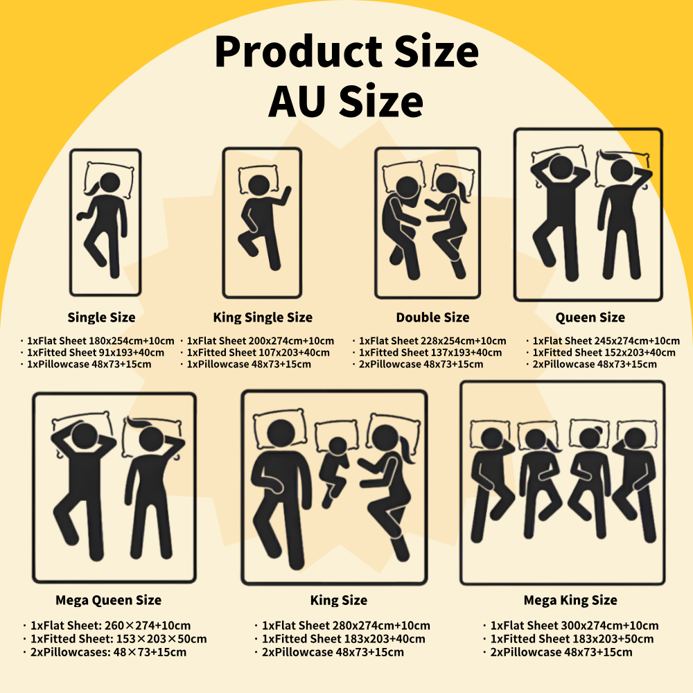 1000TC Luxurious Bamboo Cotton Sheet Sets Fitted Flat Sheet Pillowcases All Size