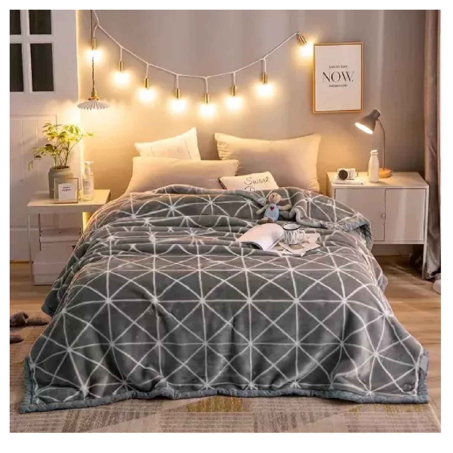 Two-Ply Soft Warm Mink Blanket 750GSM Queen Bed Extra Thick Warm