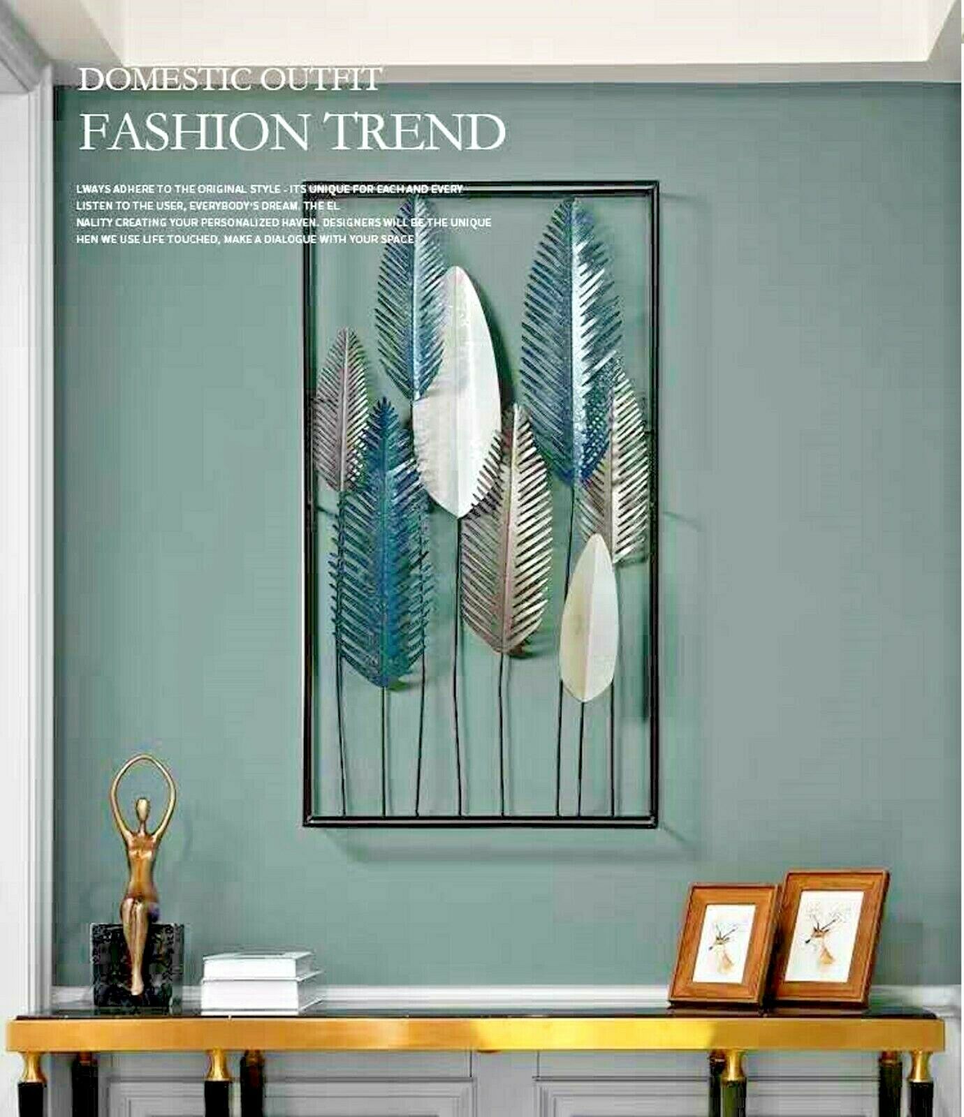 90cm Metal Wall Art Wall Decor Trees in Snow Mountain with Frames HW02869