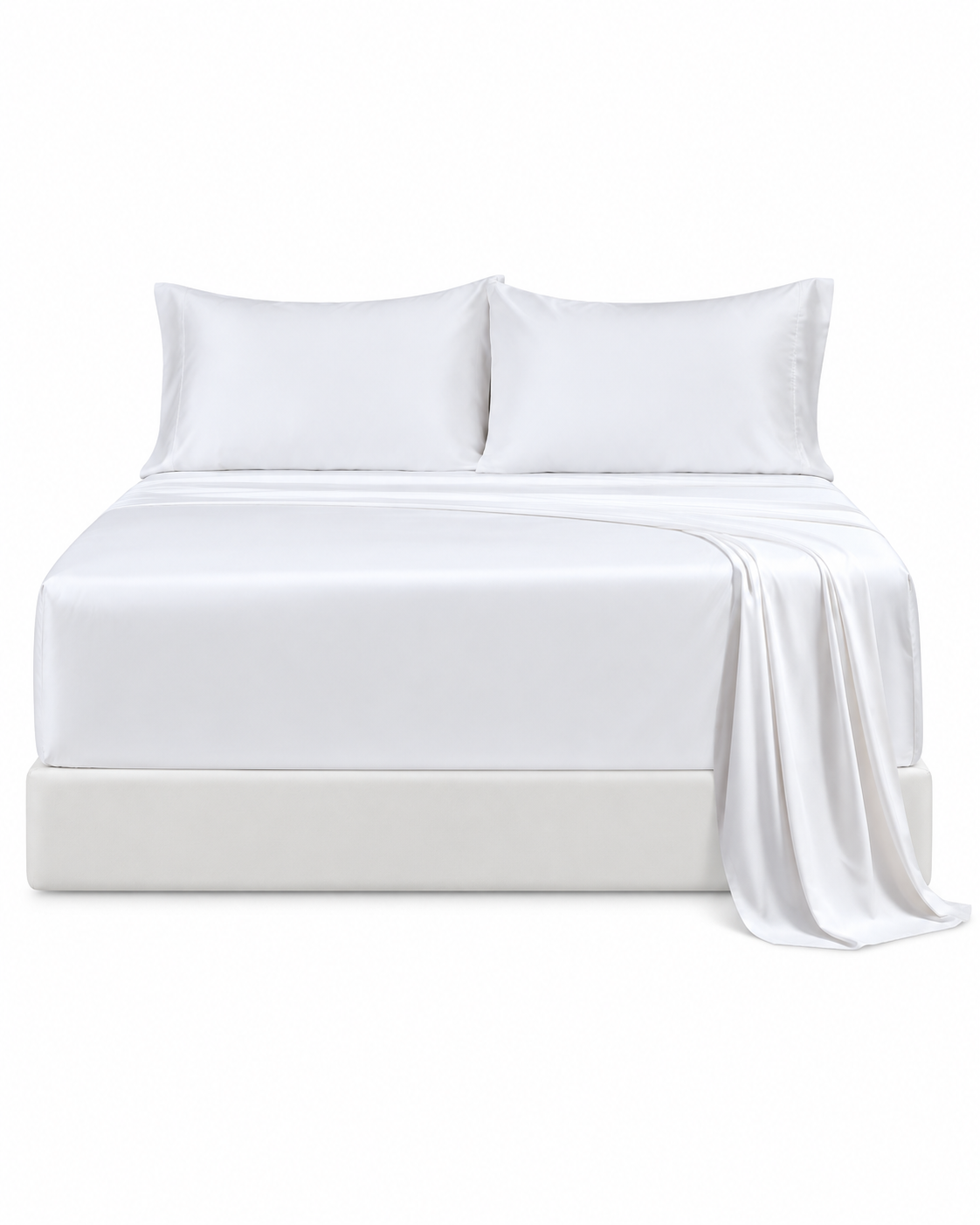 Softouch 100% Natural Premium Bamboo Sheet Sets Pillowcases Flat Fitted Sheet All Size White