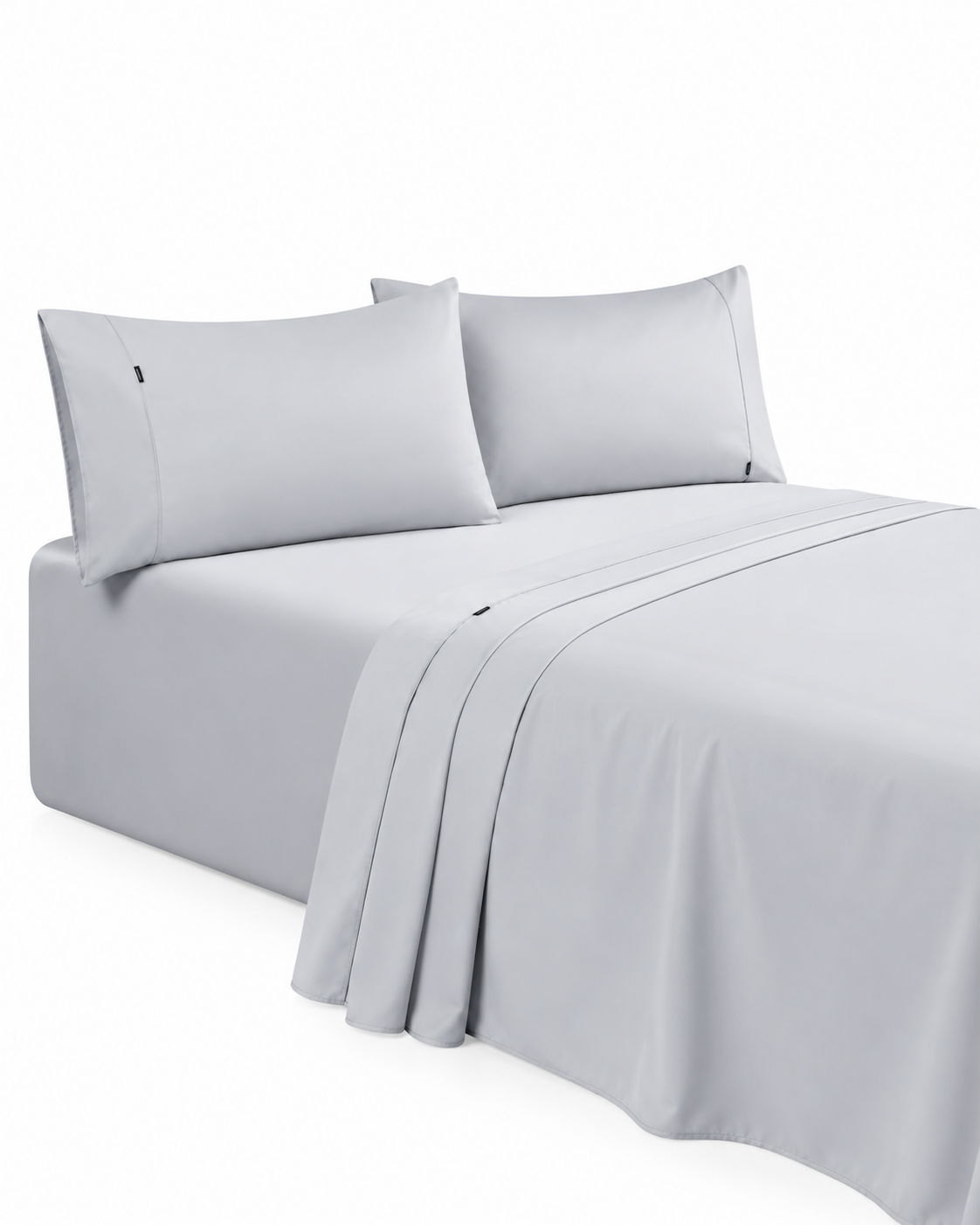 1000TC 100% Premium Egyptian Cotton Sheet Sets Fitted Flat Sheet Pillowcases All Size Silver