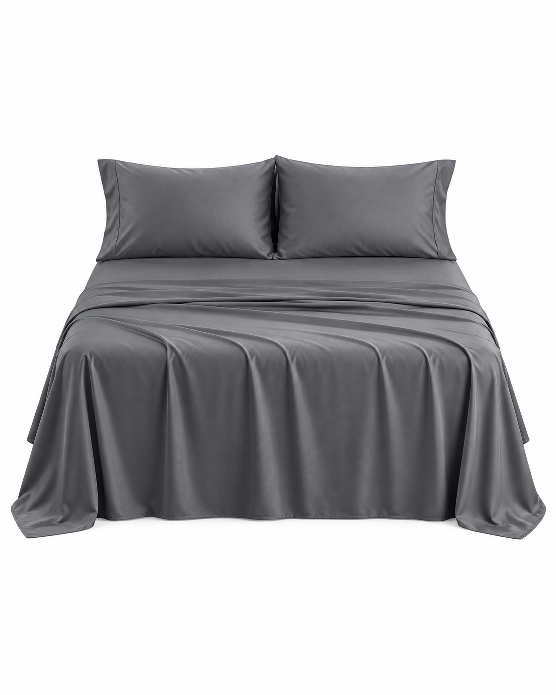 1200TC Hotel Quality Soft Cotton Rich Sheet Sets Pillowcases Silky Touch All Size Charcoal