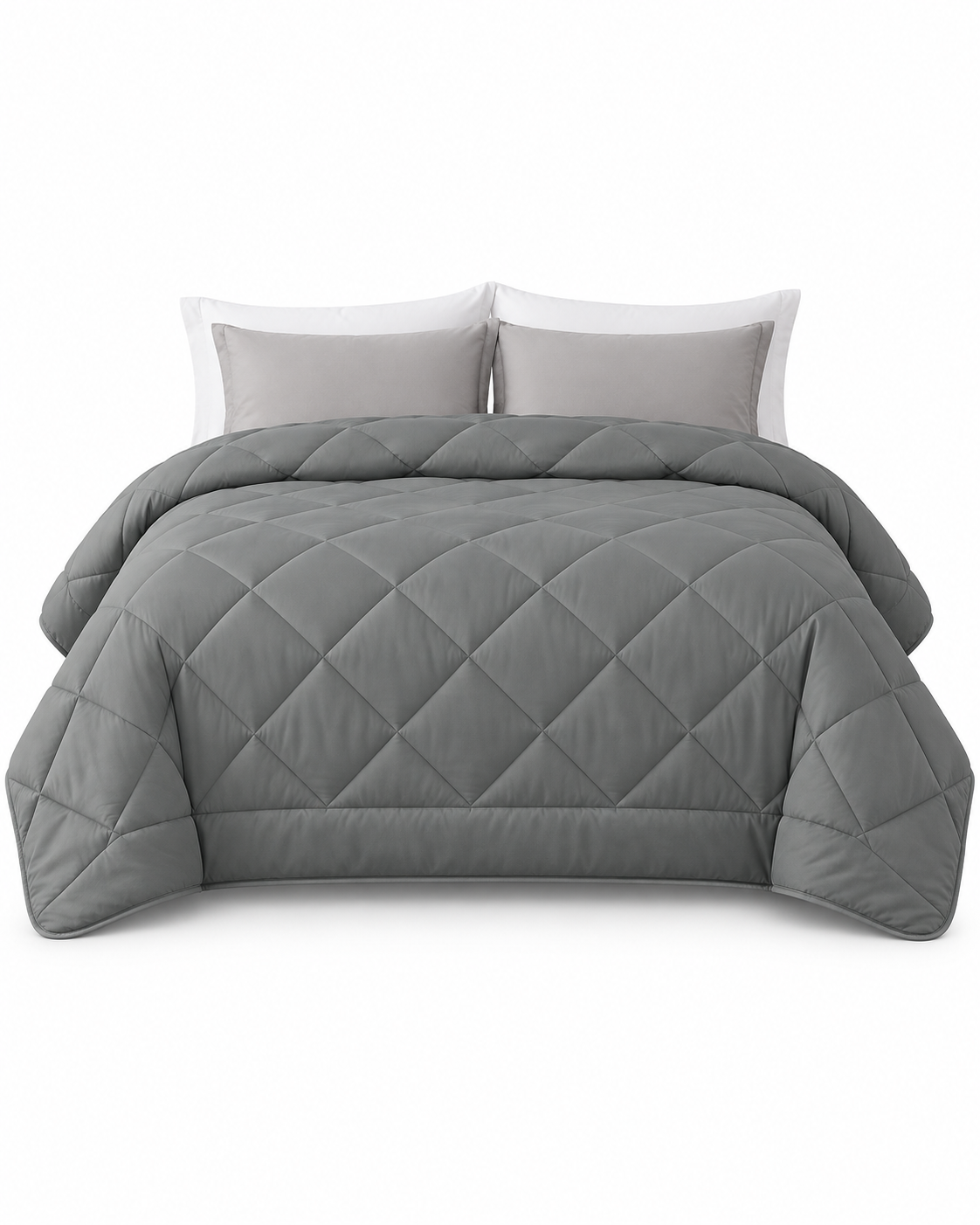 Solid Bedding Comforters, Down Alternative Bamboo Comforter Quilt Blanket Charcoal