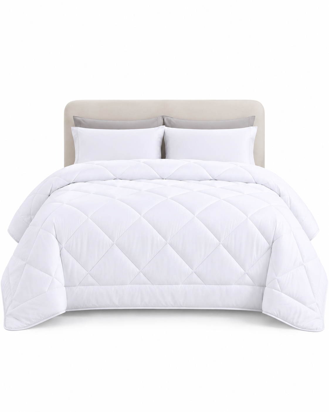 Solid Bedding Comforters, Down Alternative Bamboo Comforter Quilt Blanket White