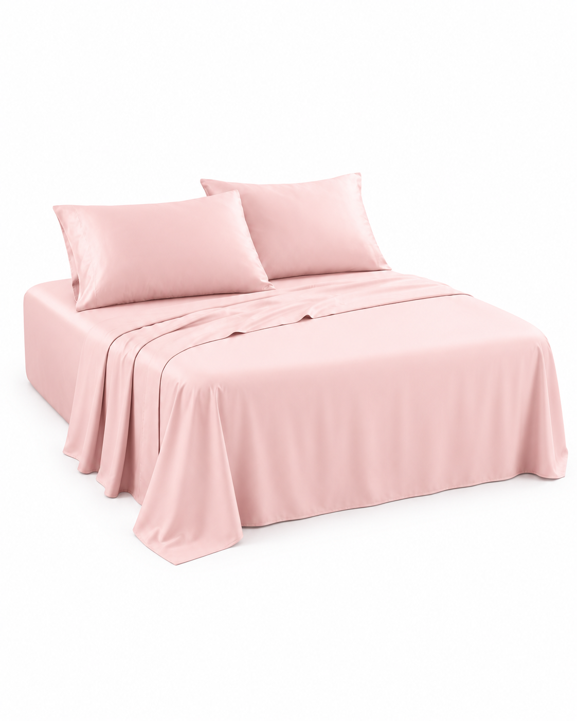 1200TC Hotel Quality Soft Cotton Rich Sheet Sets Pillowcases Silky Touch All Size Blush