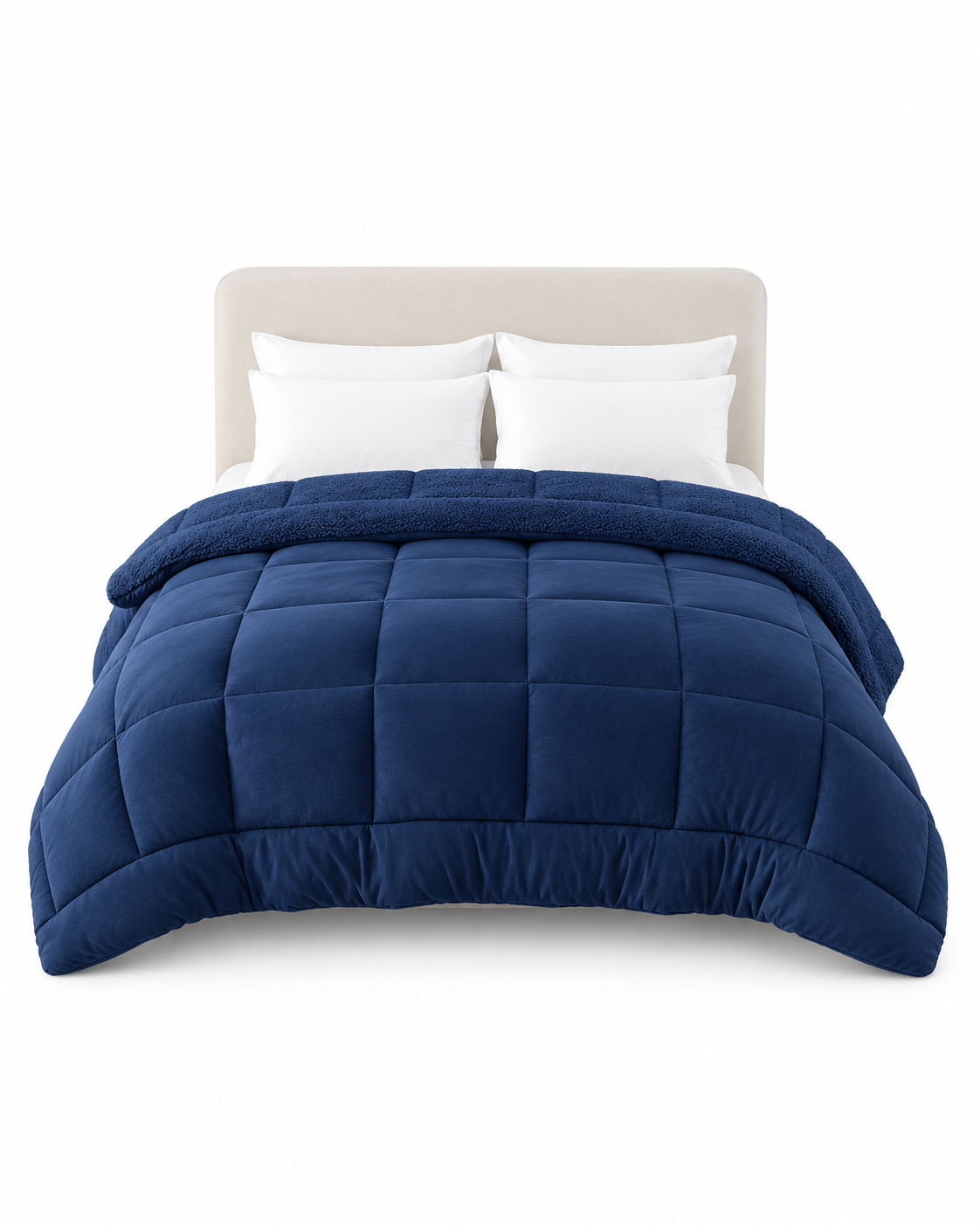 3 Layer  Reversible Milk Fleece Quilt 800GSM  Navy