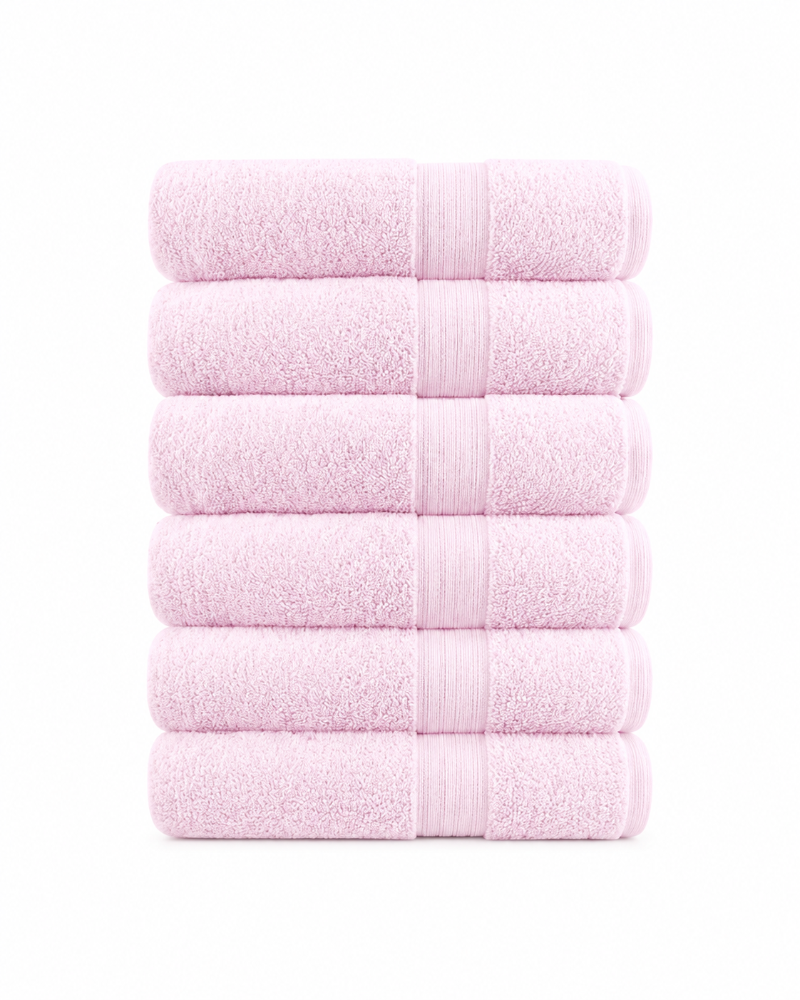 Softouch 6 Piece Ultra Light 500GSM Soft Cotton Face Washers in Baby Pink