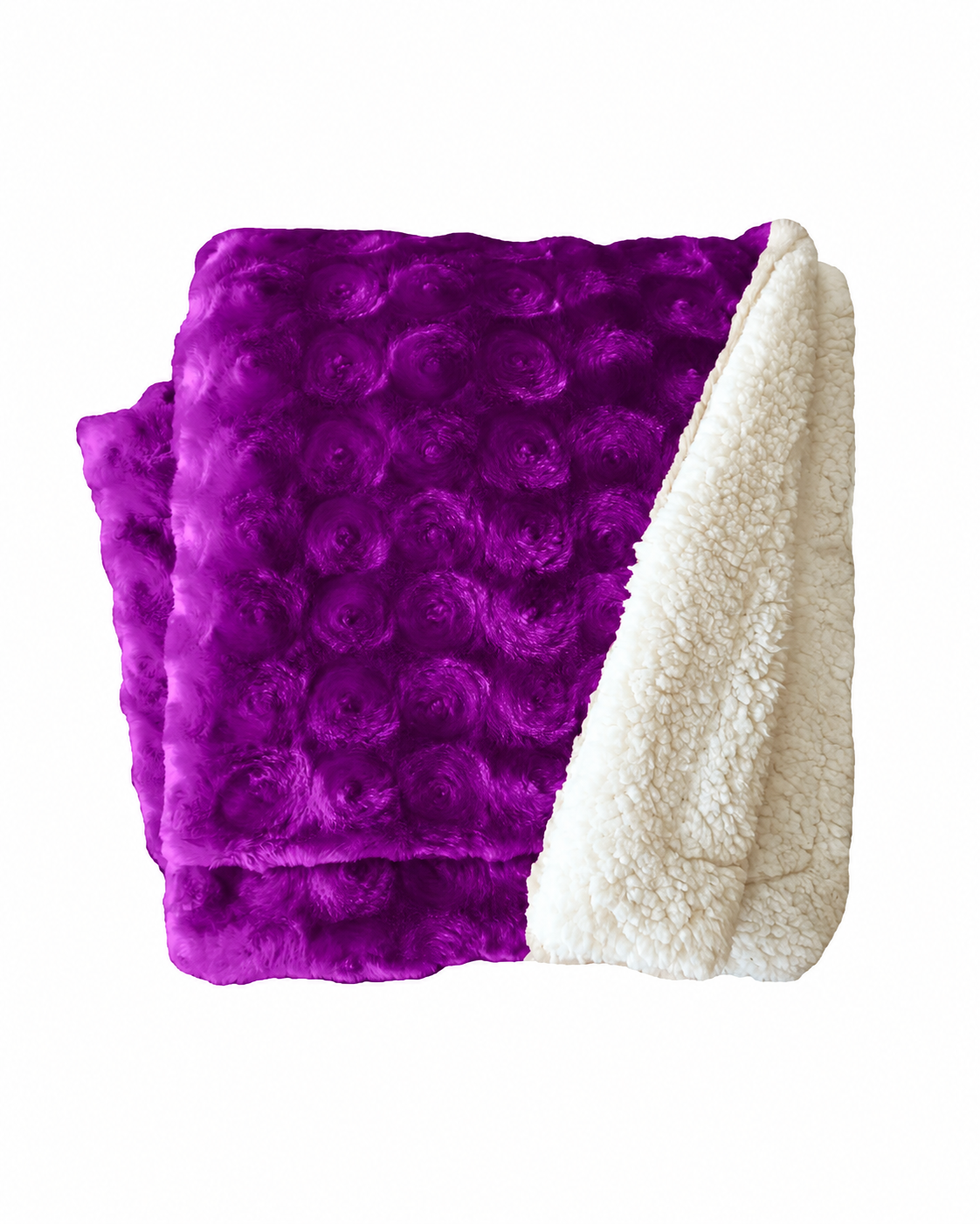 Home Fashion Plush Fleece Sherpa Backed Reversible Throw Blanket