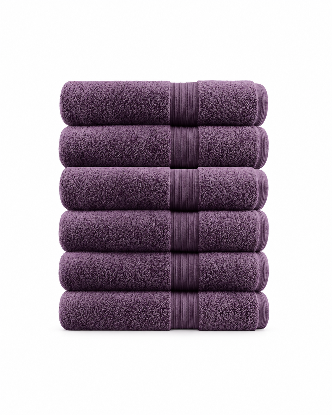 Softouch 6 Piece Ultra Light 500GSM Soft Cotton Face Washers in Aubergine