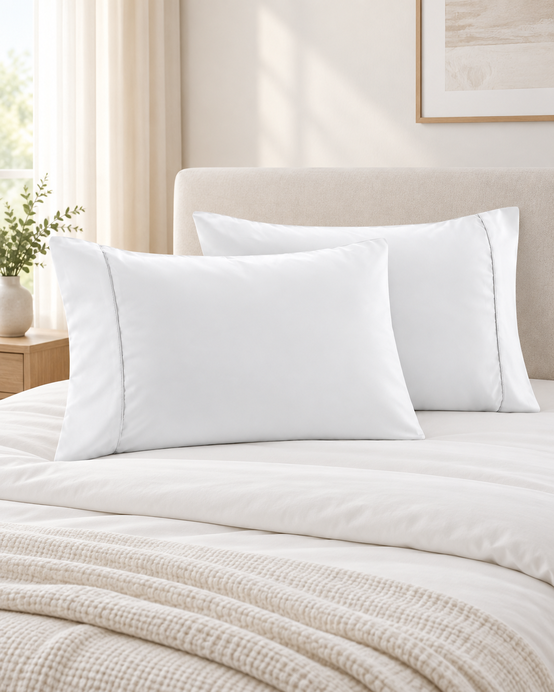 400 Thread Count Bamboo Cotton Twin Pack Pillowcase