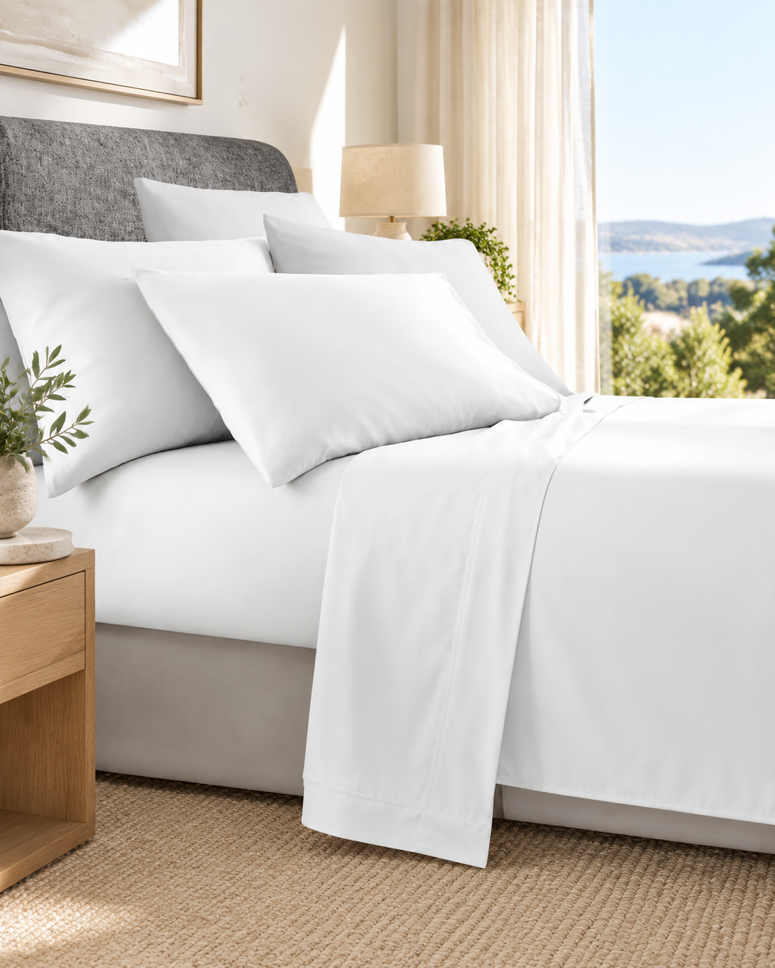 Belisma Ultra Soft Microfibre Sheet Sets Wrinkle Free All Size White