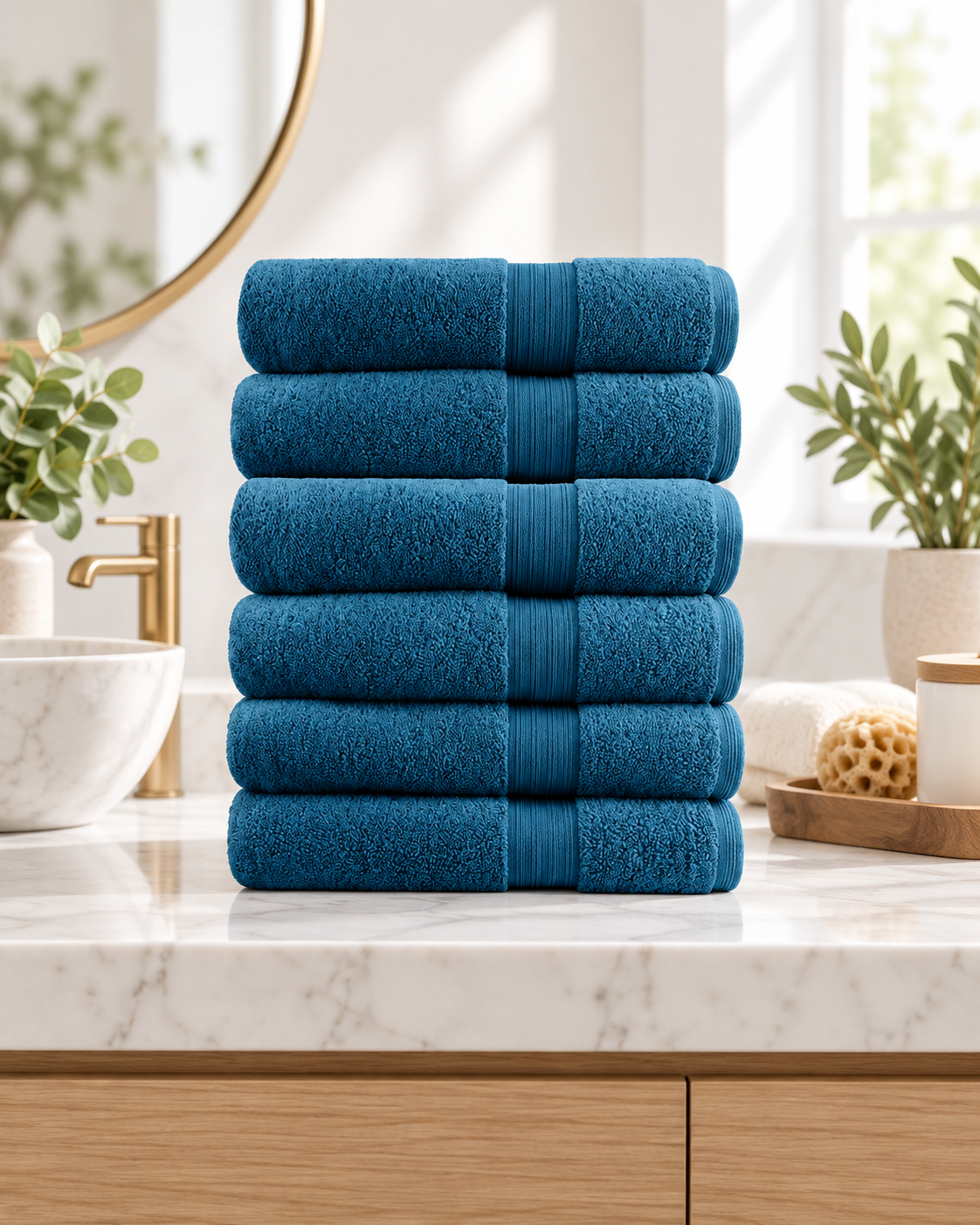 Softouch 6 Piece Ultra Light 500GSM Soft Cotton Face Washers in Teal