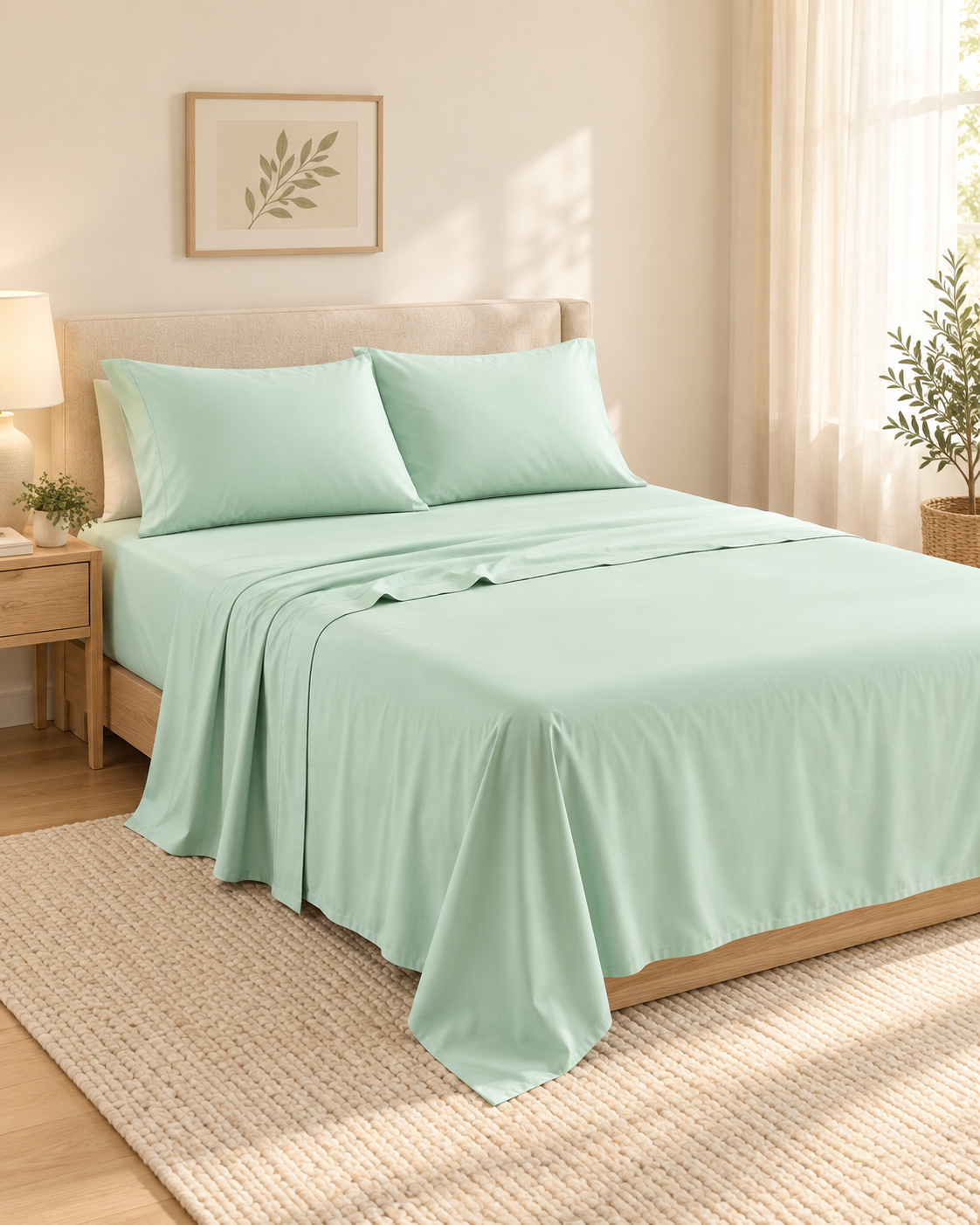 1200tc hotel quality cotton rich sheet set king single mint