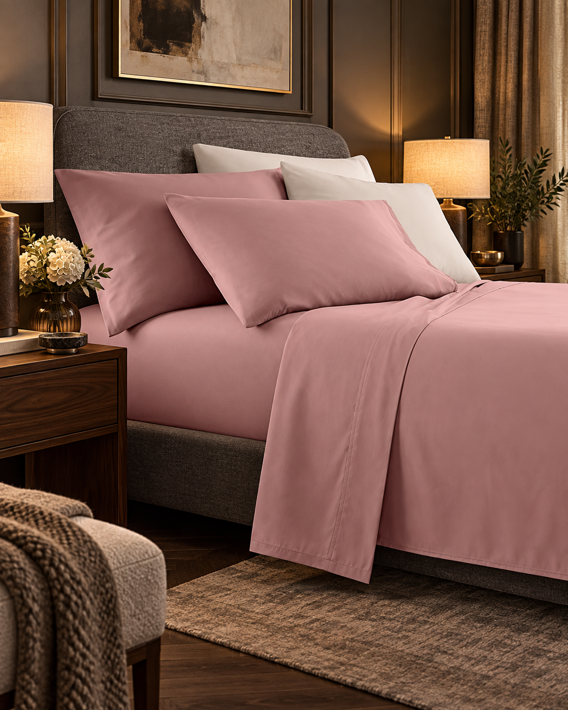 Belisma Ultra Soft Microfibre Sheet Sets Wrinkle Free All Size Rose Gold