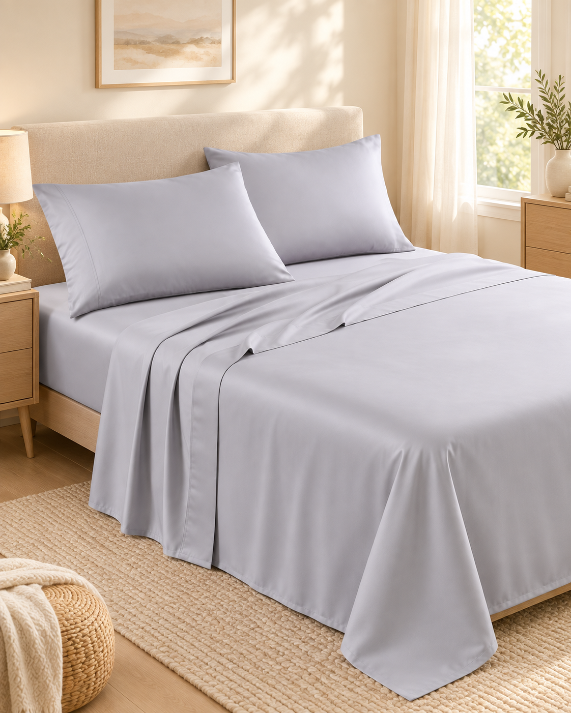 1200tc hotel quality cotton rich sheet set single silver