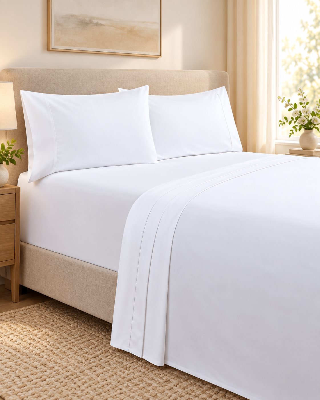 1000tc egyptian cotton sheet set 1 double white