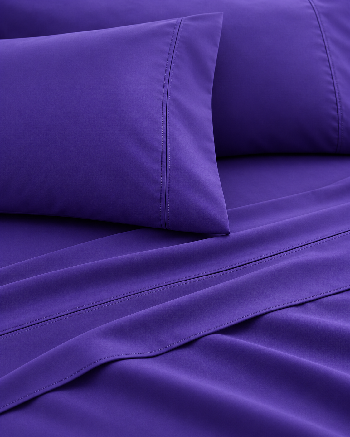1000TC 100% Premium Egyptian Cotton Sheet Sets Fitted Flat Sheet Pillowcases All Size Violet