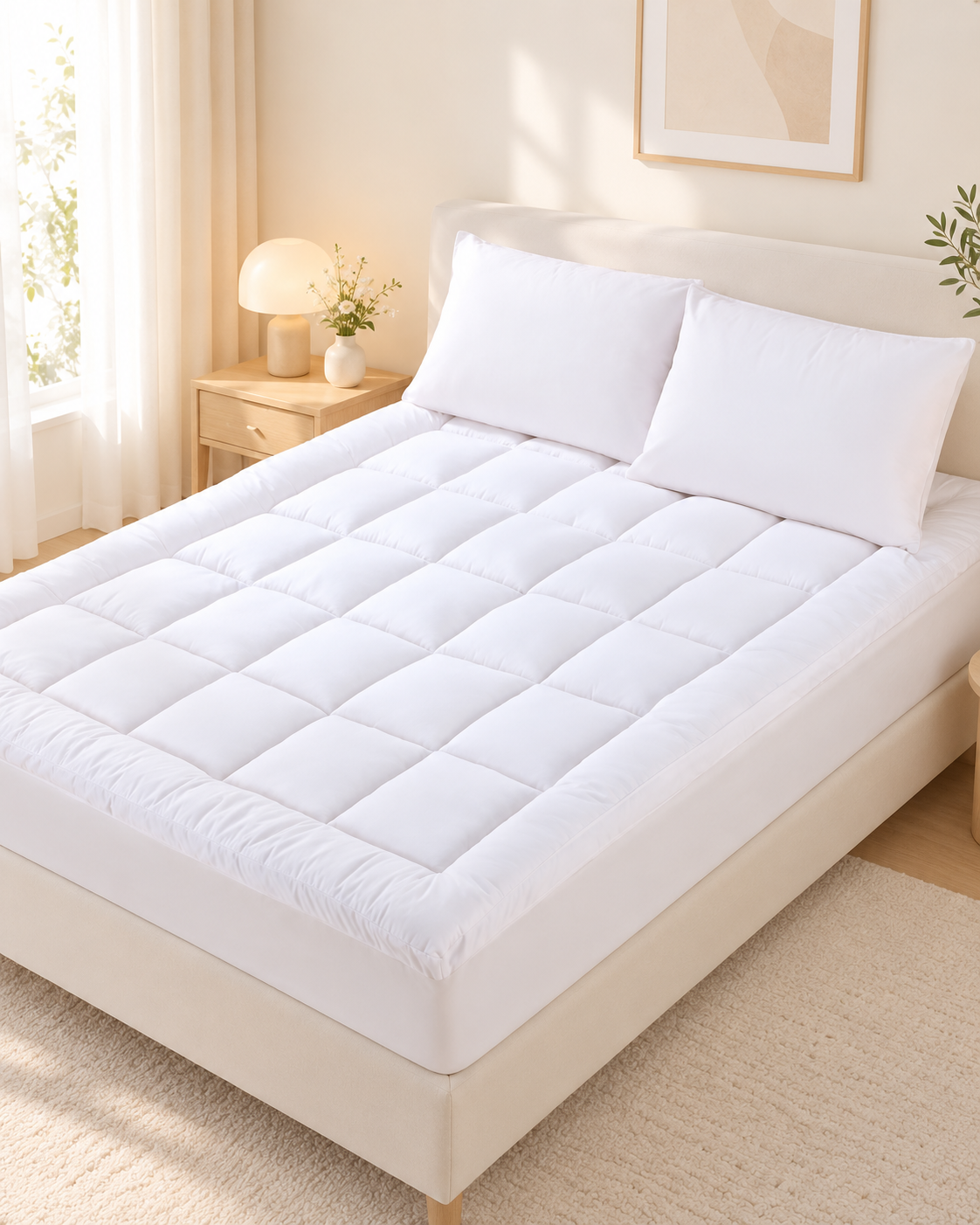 bamboo cotton fitted mattress topper king