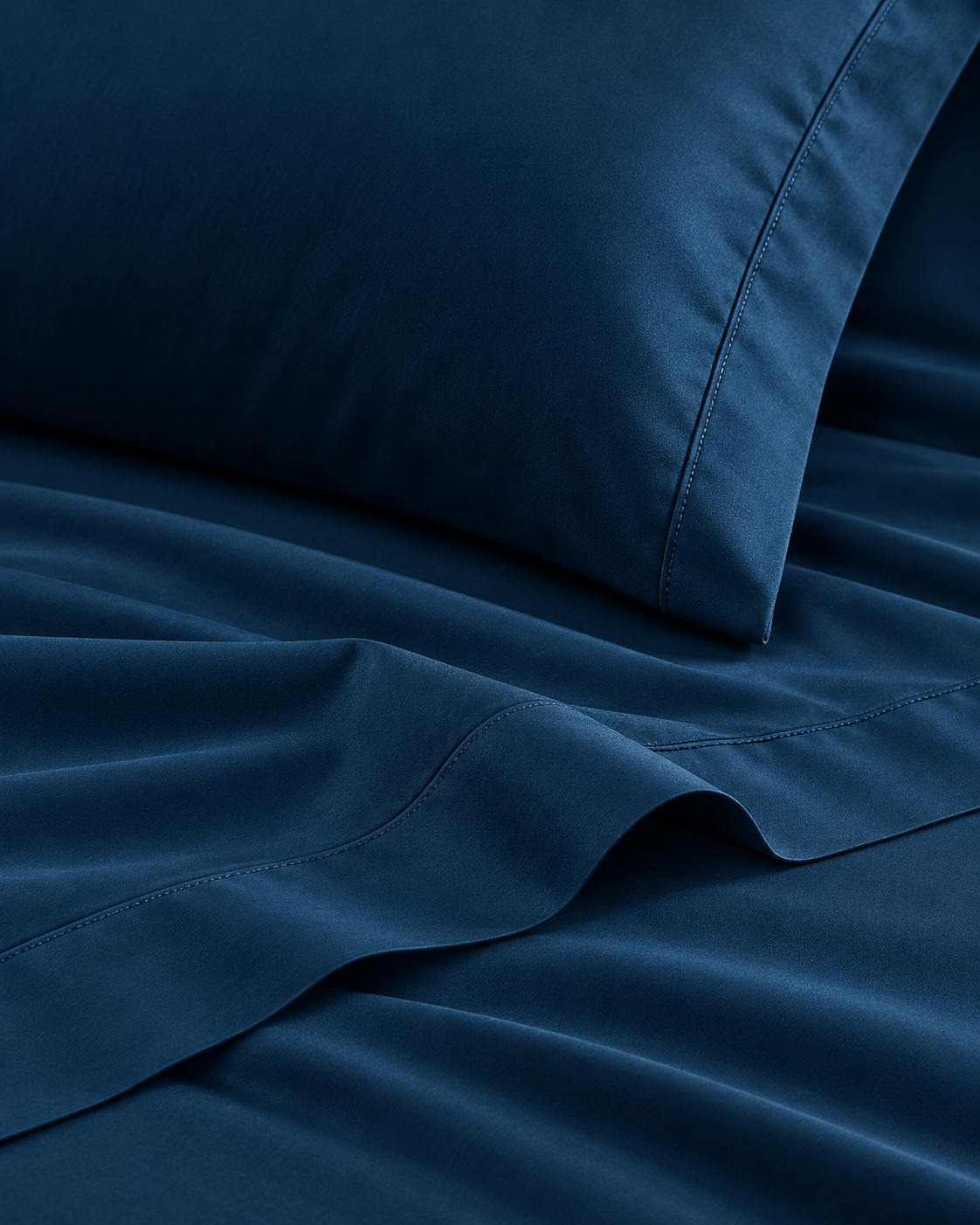 1200TC Hotel Quality Soft Cotton Rich Sheet Sets Pillowcases Silky Touch All Size Sailor Blue