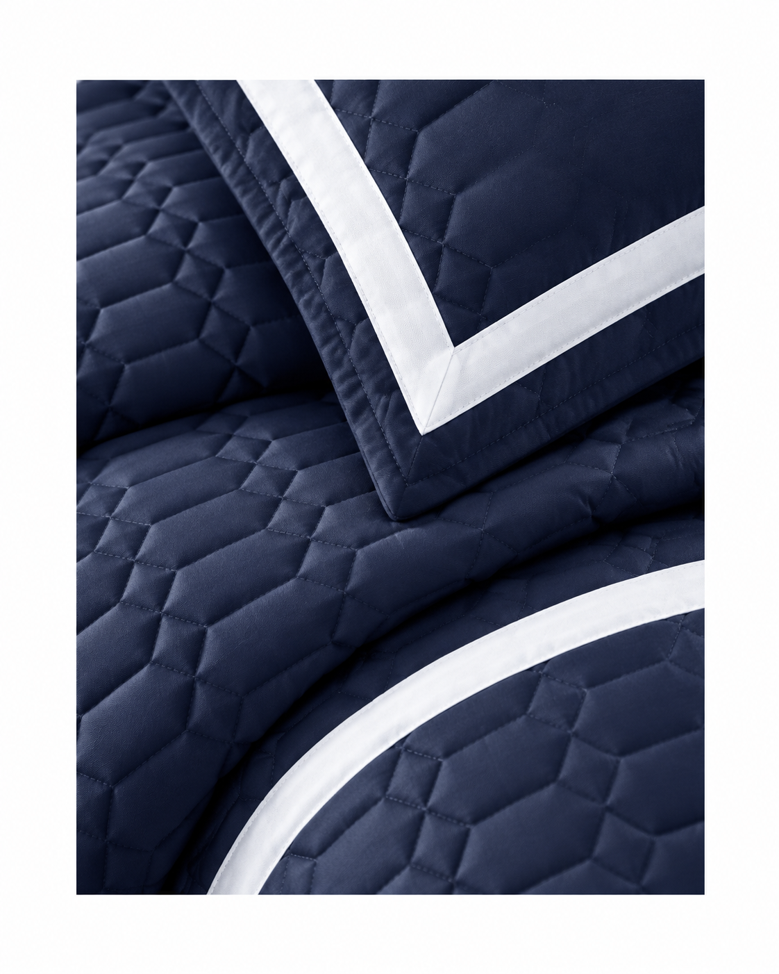 6 Piece Two-Tone Embossed Comforter Set Navy