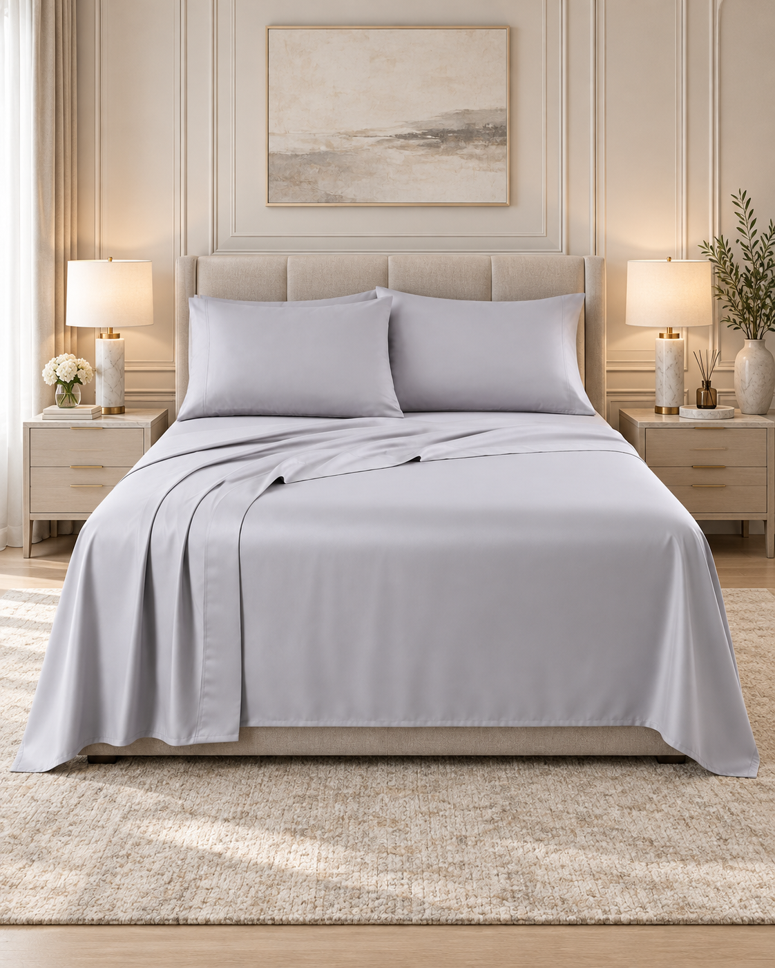 1200tc hotel quality cotton rich sheet set single silver