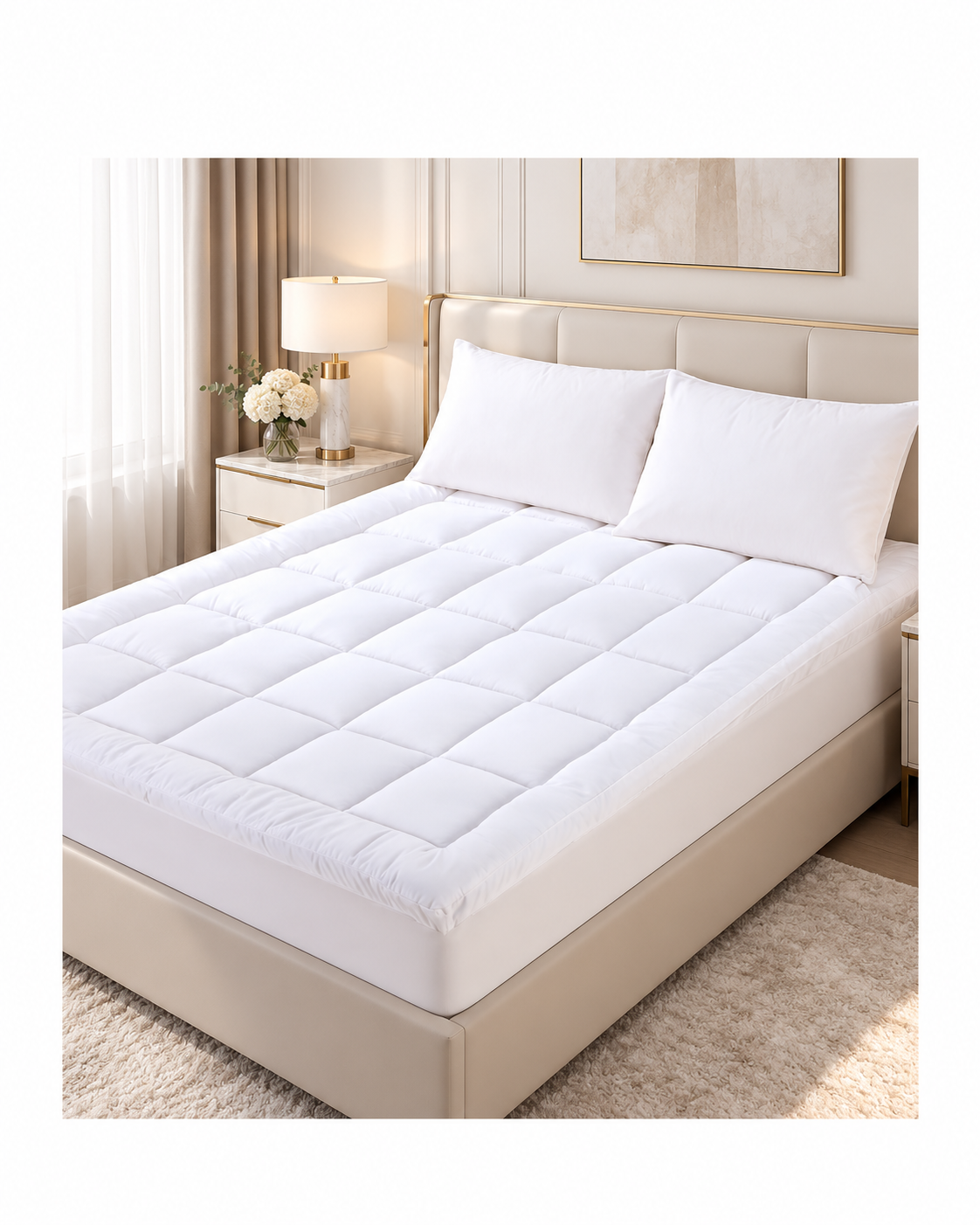 bamboo cotton fitted mattress topper king