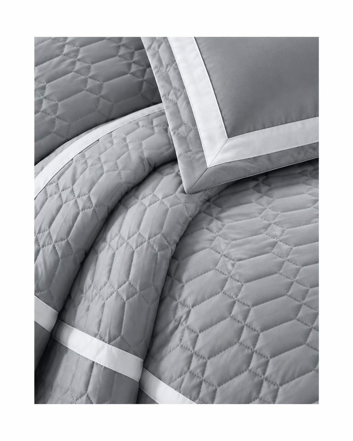 6 Piece Two-Tone Embossed Comforter Set Silver