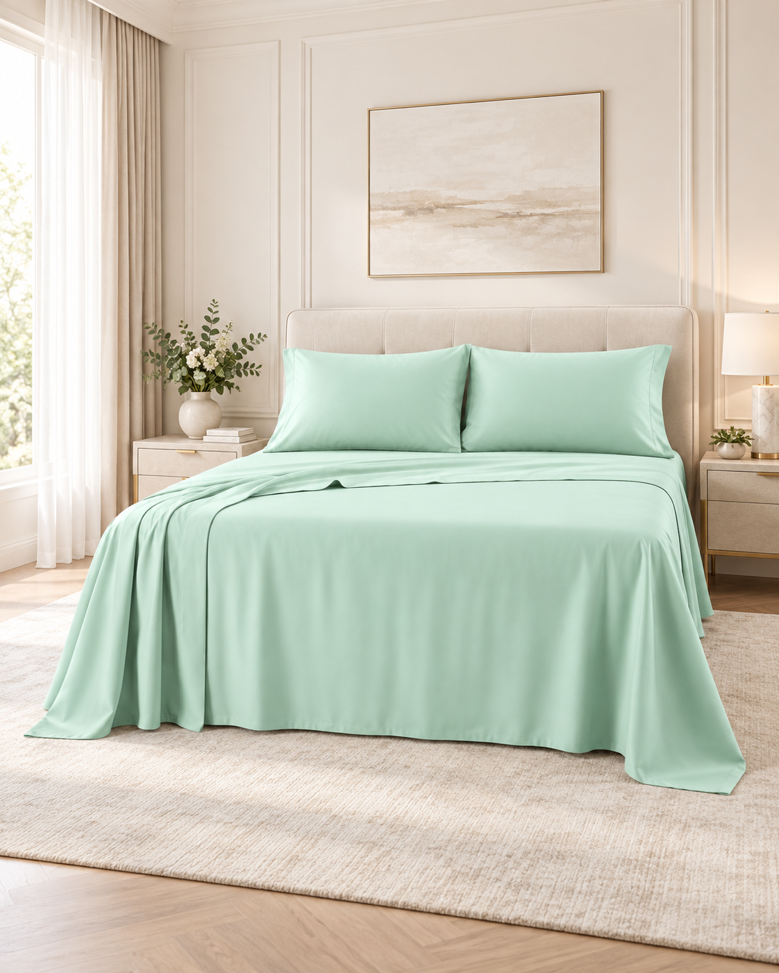 1200tc hotel quality cotton rich sheet set king single mint