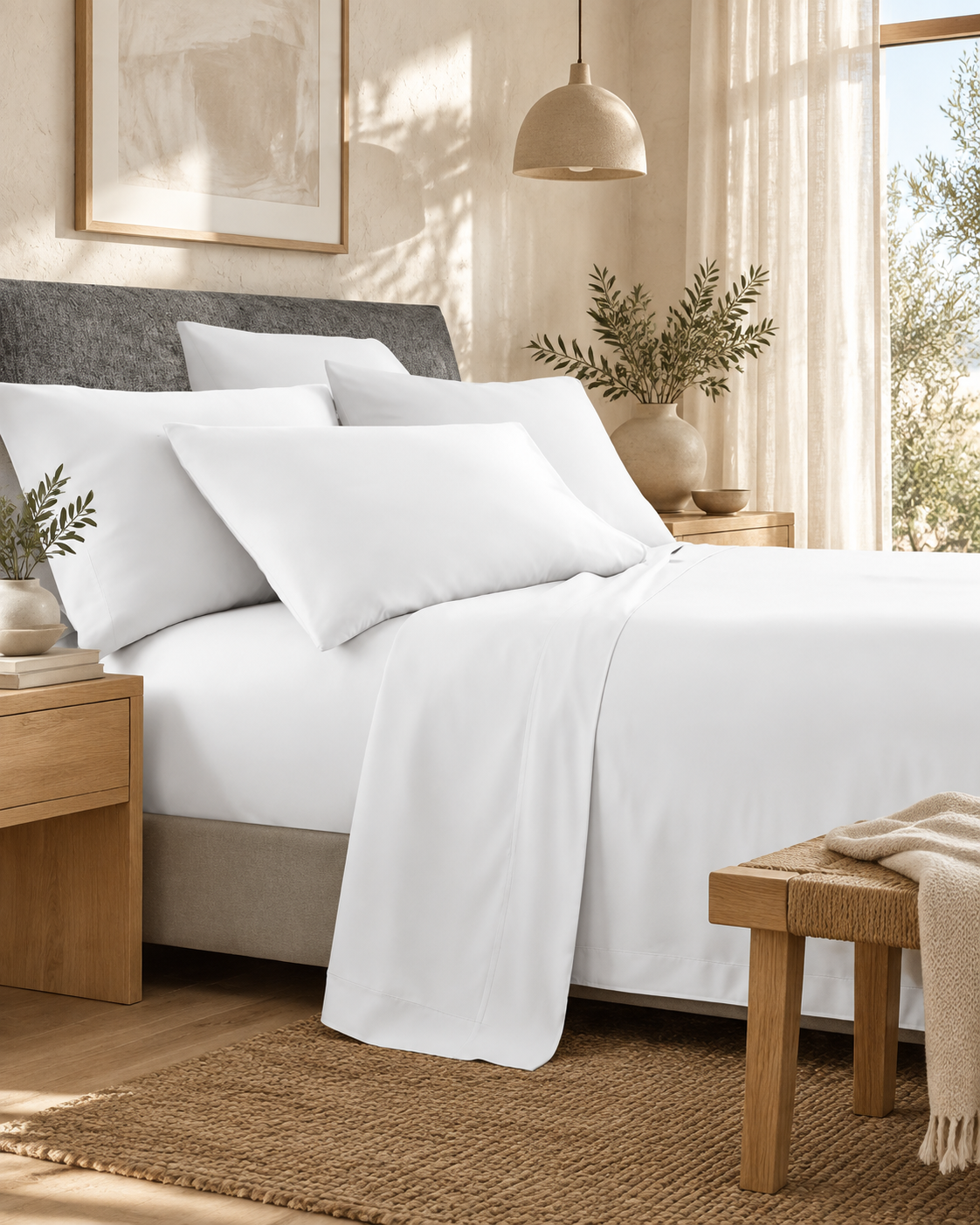 Belisma Ultra Soft Microfibre Sheet Sets Wrinkle Free All Size White