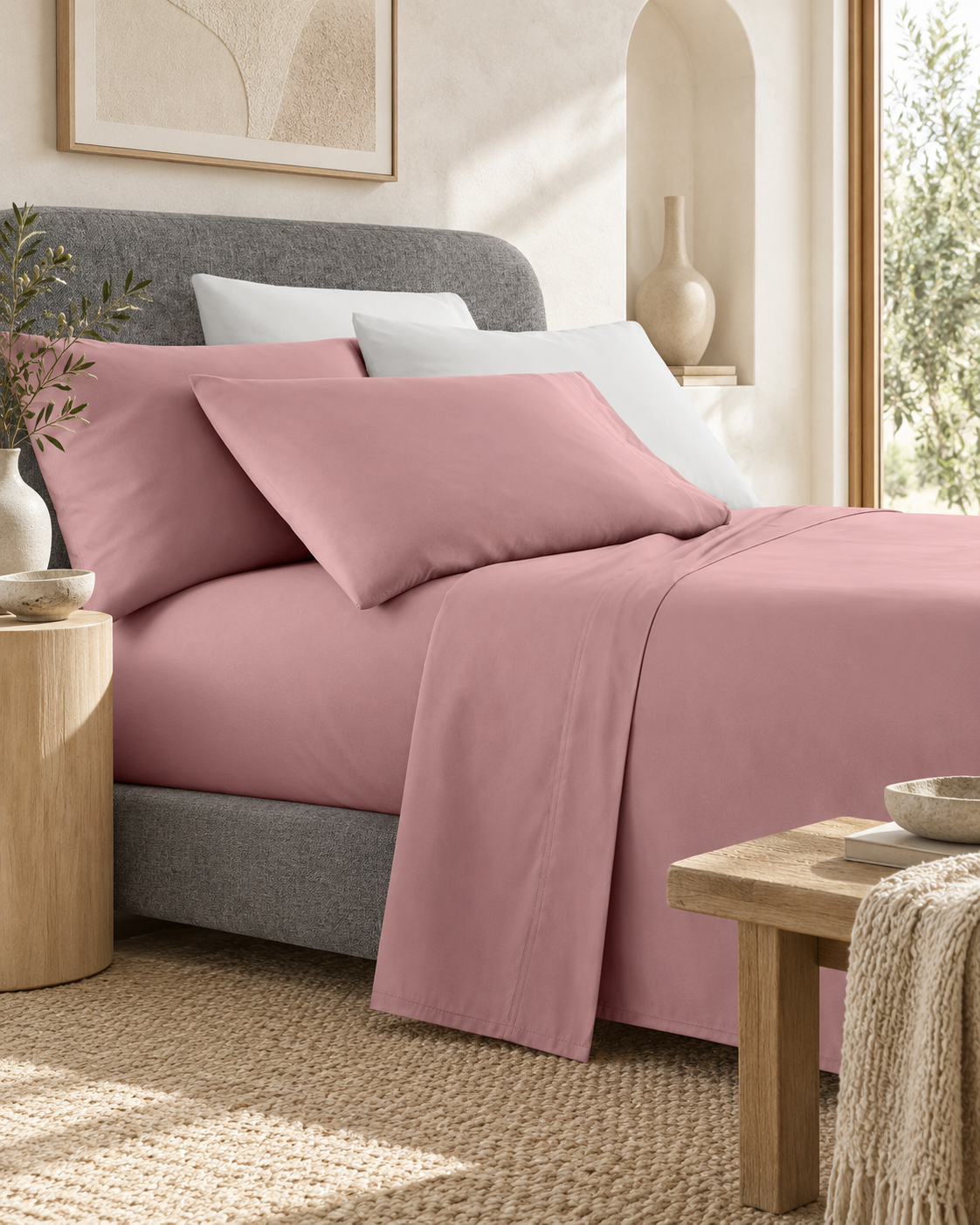 Belisma Ultra Soft Microfibre Sheet Sets Wrinkle Free All Size Rose Gold