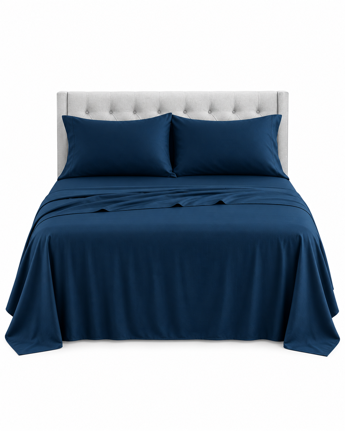 1200TC Hotel Quality Soft Cotton Rich Sheet Sets Pillowcases Silky Touch All Size Sailor Blue