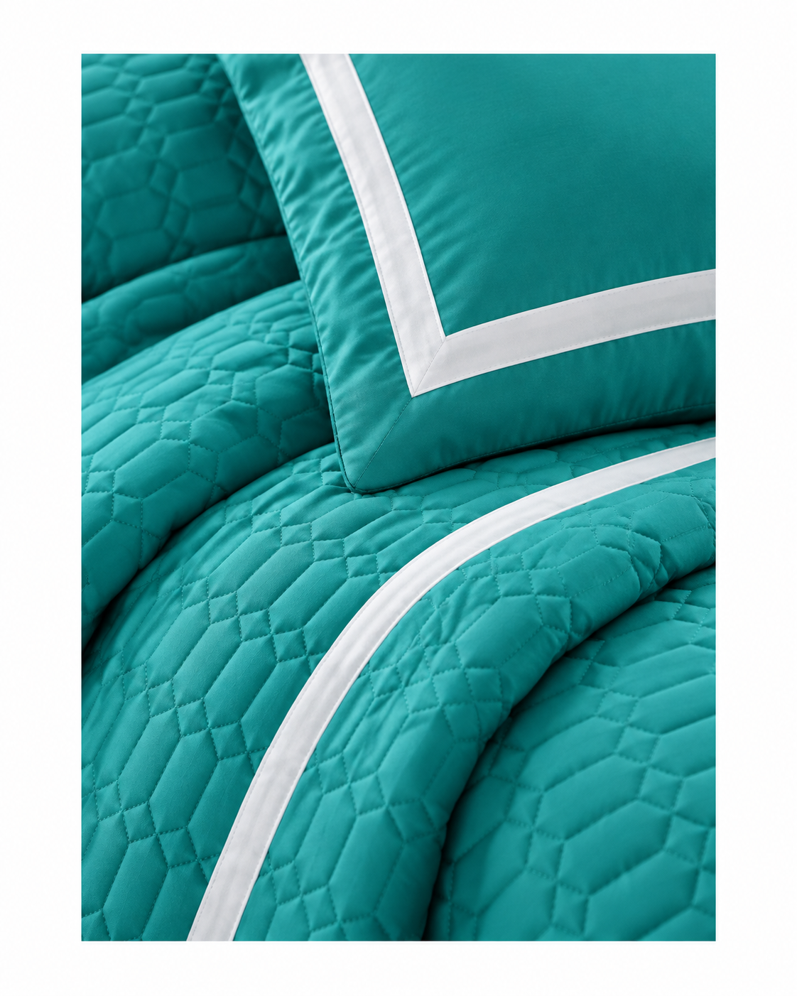 6 Piece Two-Tone Embossed Comforter Set Teal