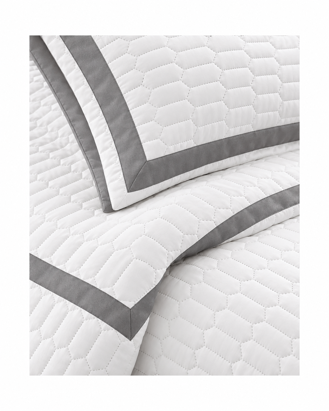 6 Piece Two-Tone Embossed Comforter Set White