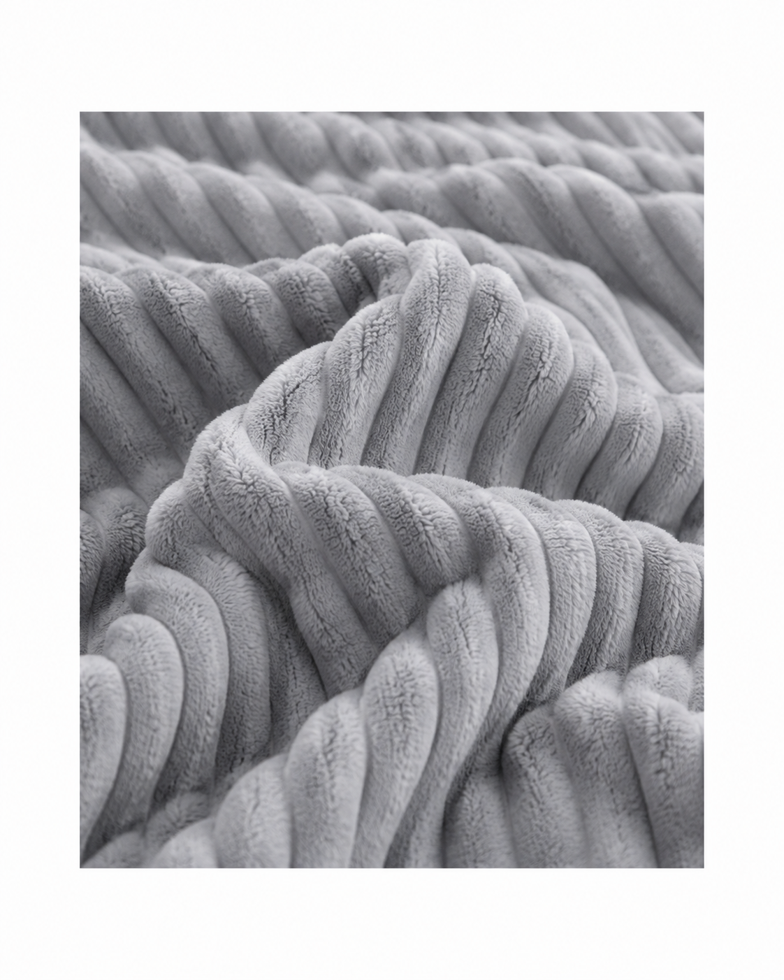 Stripe Flannel Sherpa Blanket/Comforter Set Silver