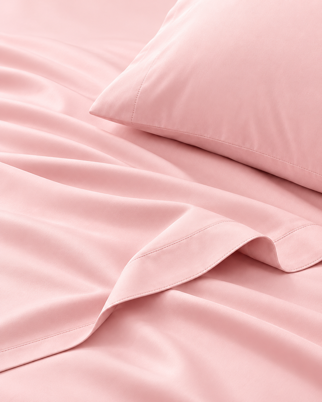 1200TC Hotel Quality Soft Cotton Rich Sheet Sets Pillowcases Silky Touch  Blush