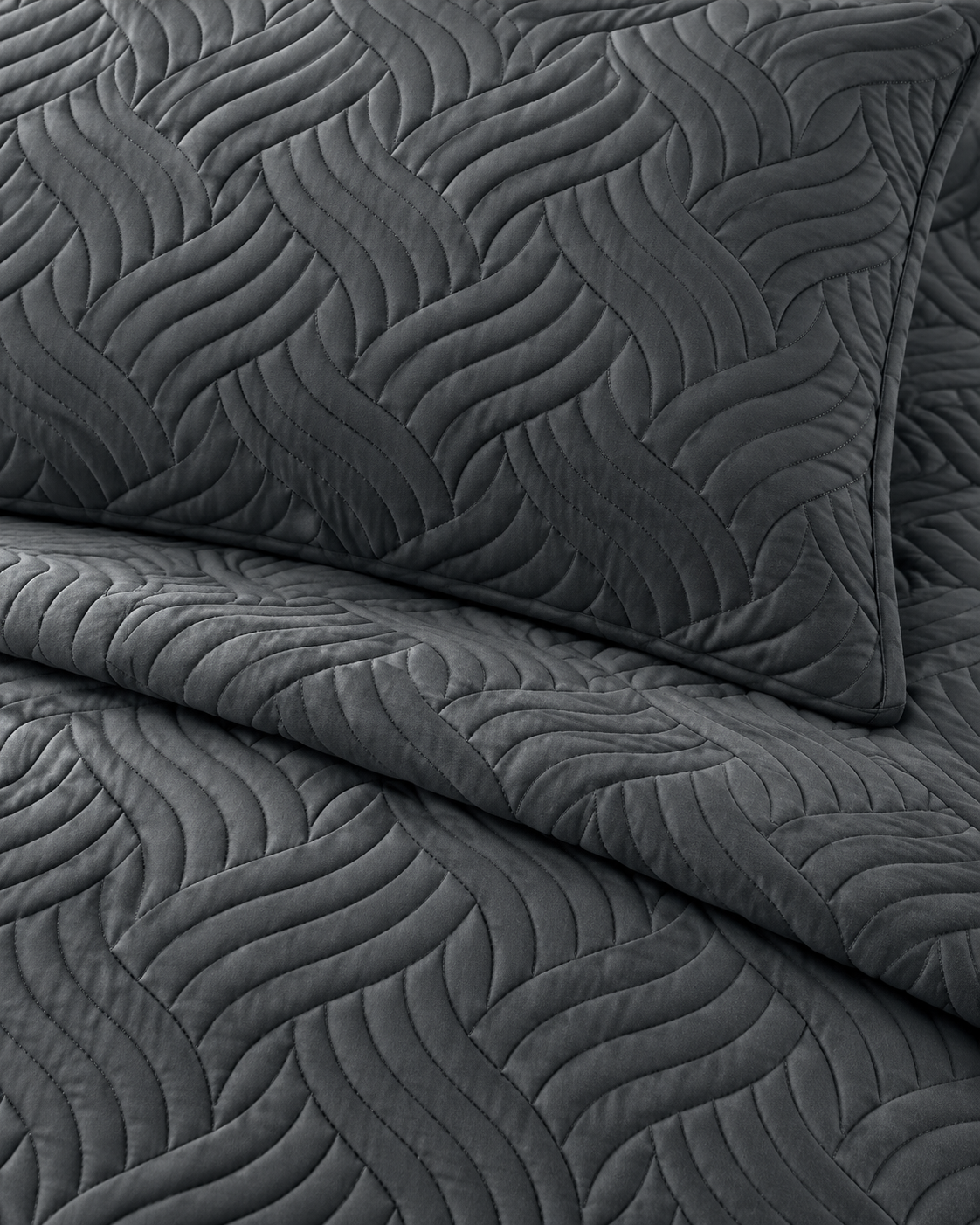 Home Fashion 3 PCS Soft Premium Bed Embossed Coverlet Queen King Charcoal