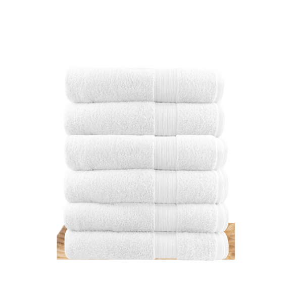 Softouch 6 Piece Ultra Light 500GSM Soft Cotton Face Washers in White