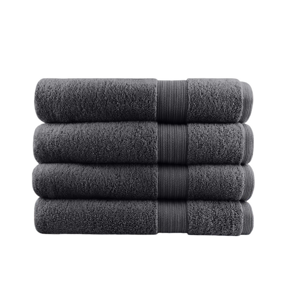 Softouch 4 PCS Ultra Light Quick Dry Premium Cotton Bath Towel Set 500GSM Charcoal