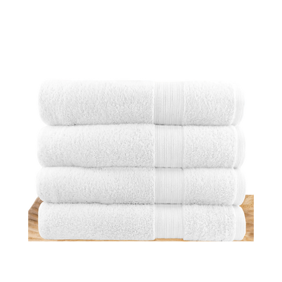 Softouch 4 PCS Ultra Light Quick Dry Premium Cotton Bath Towel Set 500GSM White