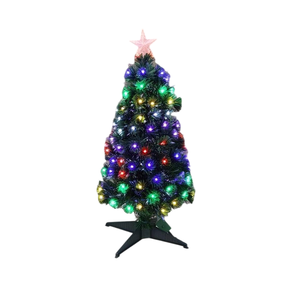 90cm Large RGB Fibre Optic Christmas Tree 8 Lighting Modes Memory Function Battery USB Powered for Home Party Decor