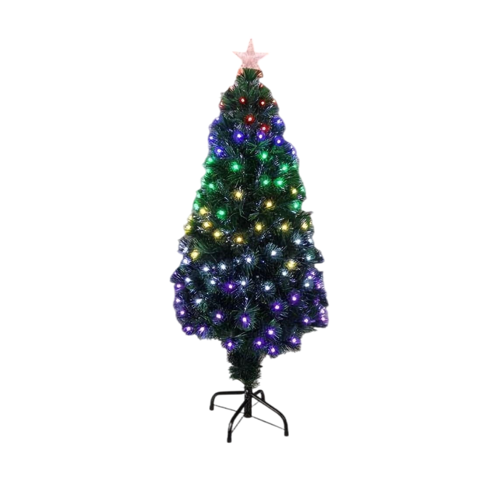 120cm Large Fibre Optic Christmas Tree with Lights 8 Lighting Modes Memory Function Battery USB Powered for Home Decor