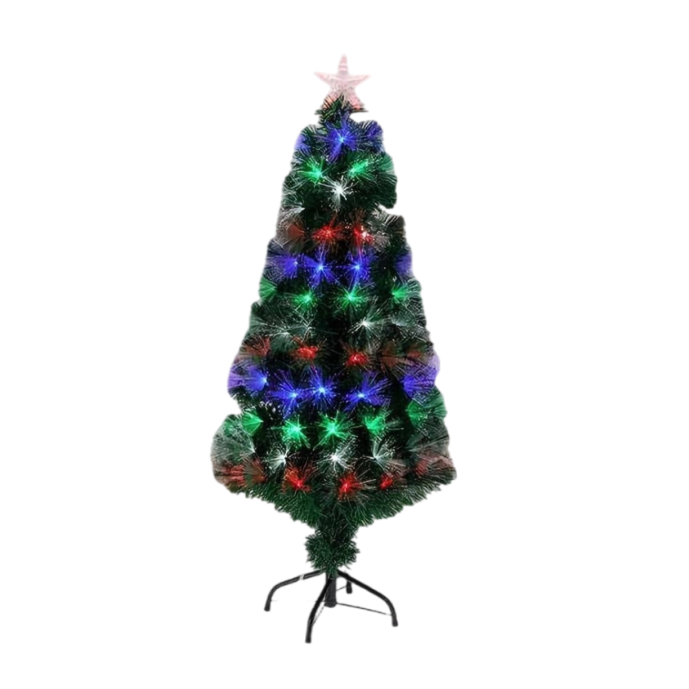 90cm Large Fibre Optic Christmas Tree with 8 Lighting Modes & Memory Function, IP44 Waterproof, Battery/USB Powered for Indoor Outdoor Use