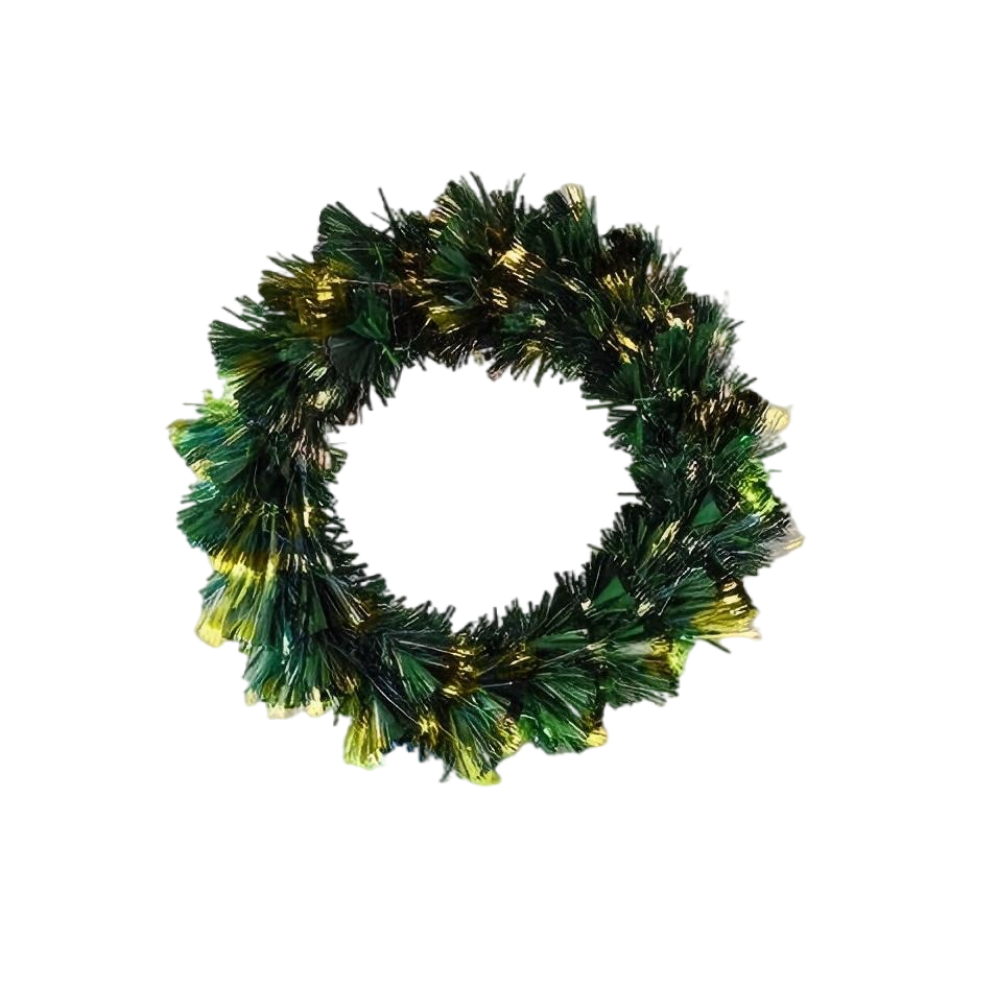 50cm Fibre Optic Christmas Wreath with LED Lights 8 Lighting Modes Battery USB Powered for Door Wall Decor