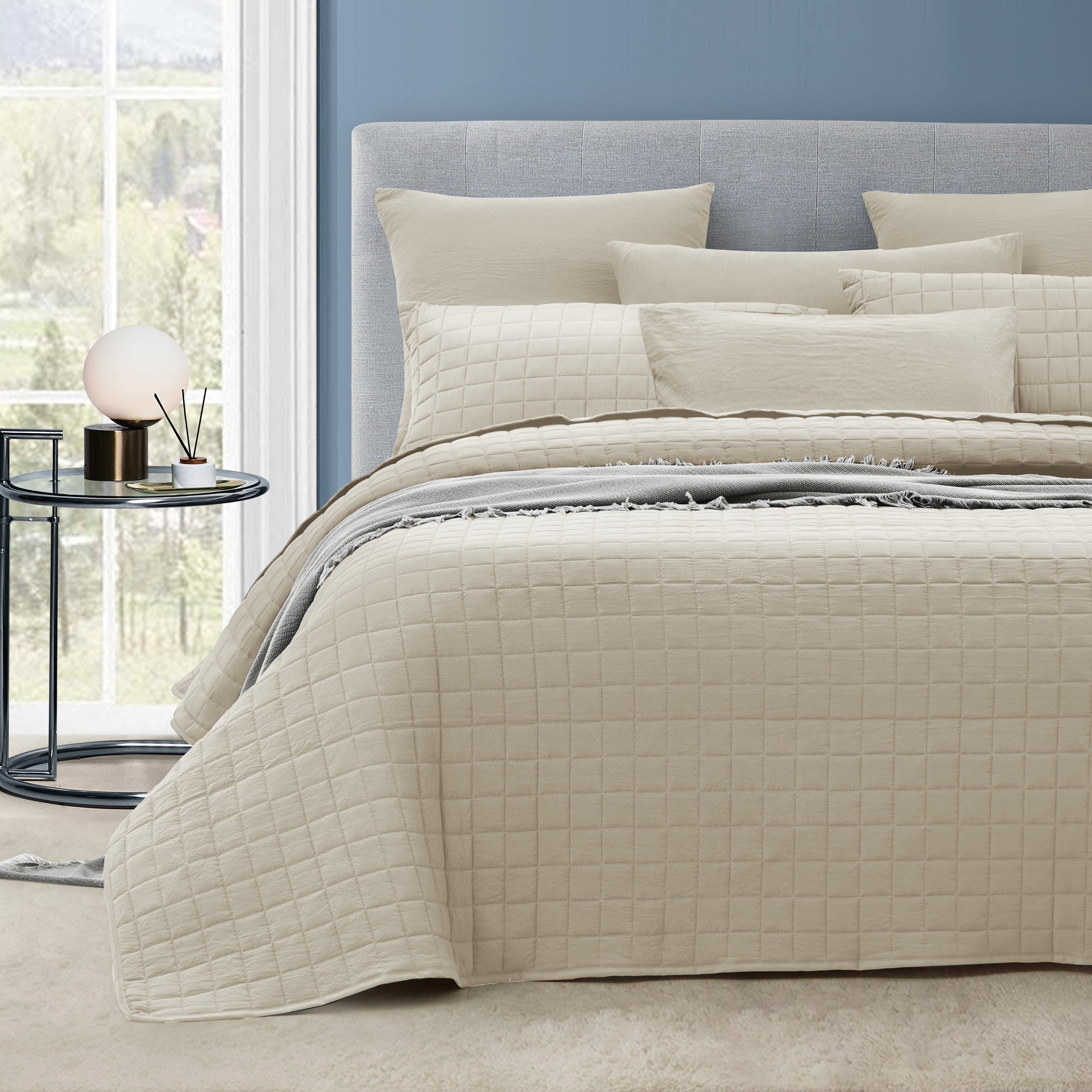 7 Piece Vintage Stone Wash Comforter/Bedspread/Coverlet Set