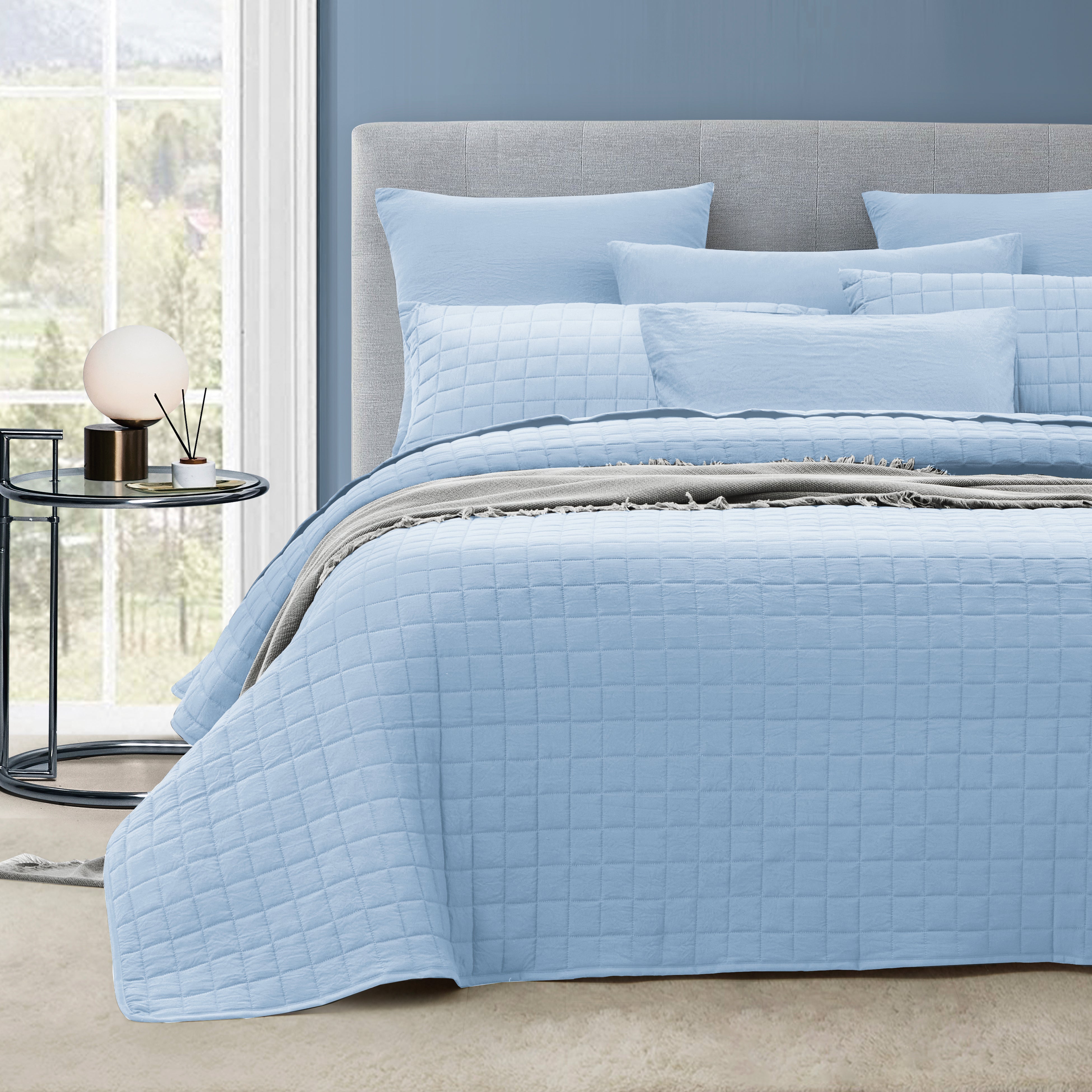 7 Piece Vintage Stone Wash Comforter/Bedspread/Coverlet Set