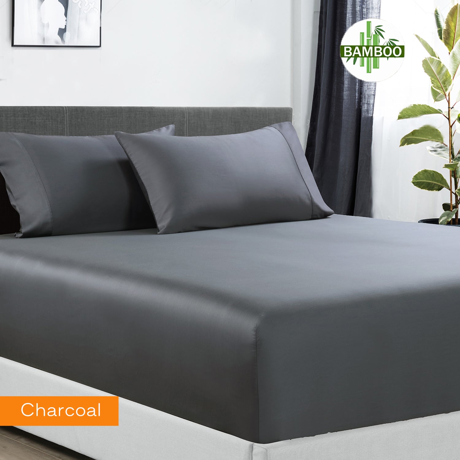 400 Thread Count Bamboo Cotton 1 Fitted Sheet with  Pillowcase(s)