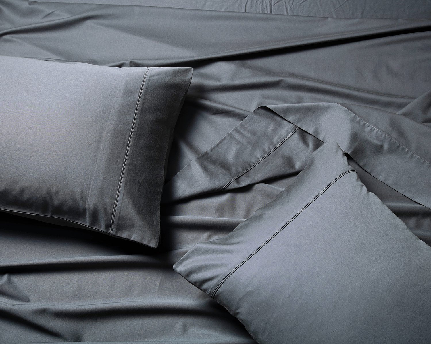 1000TC Luxurious Bamboo Cotton Sheet Sets Fitted Flat Sheet Pillowcases All Size Charcoal
