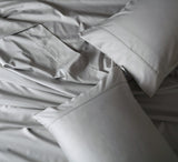 1000TC Luxurious Bamboo Cotton Sheet Sets Fitted Flat Sheet Pillowcases All Size Silver