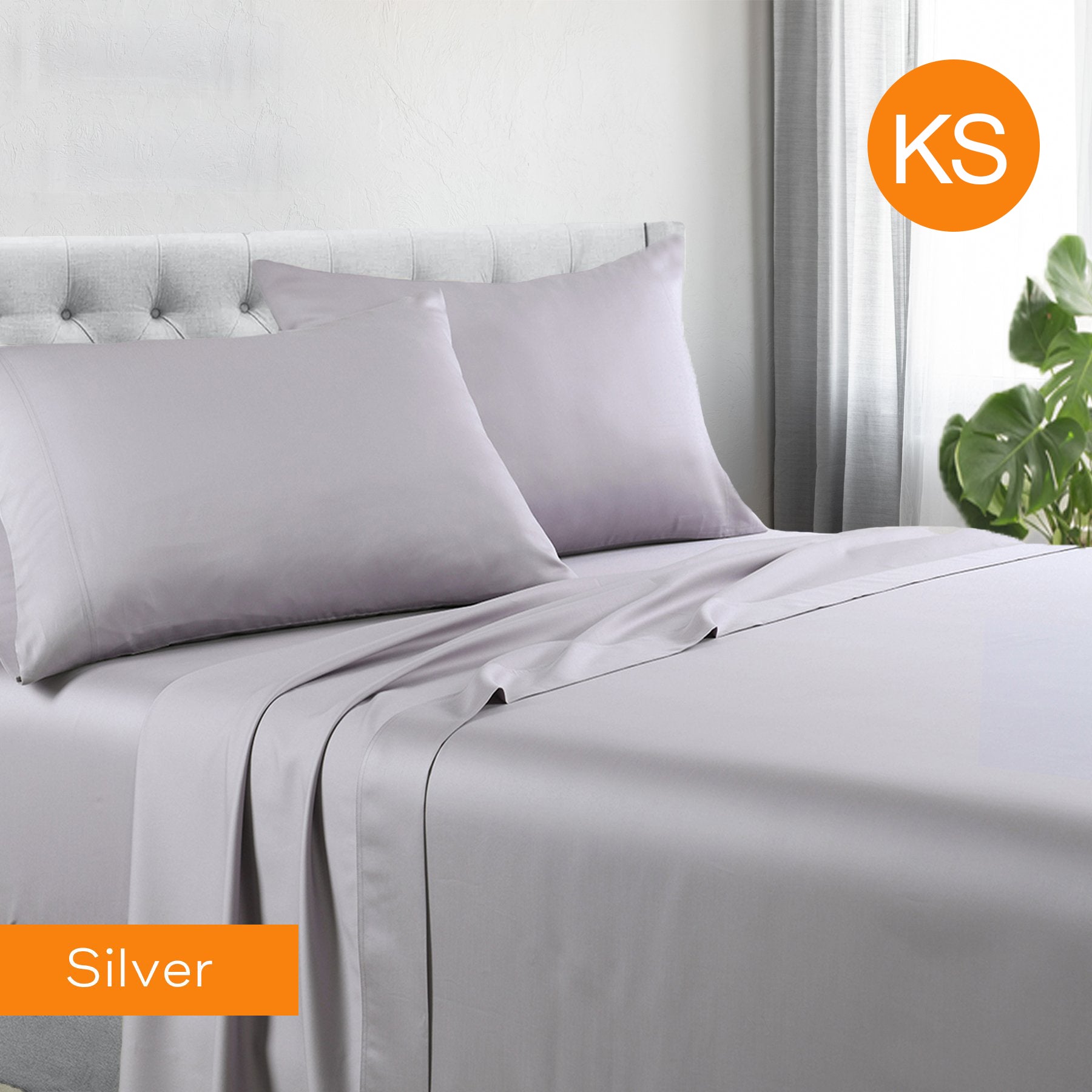 1200TC Hotel Quality Soft Cotton Rich Sheet Sets Pillowcases Silky Touch All Size Silver